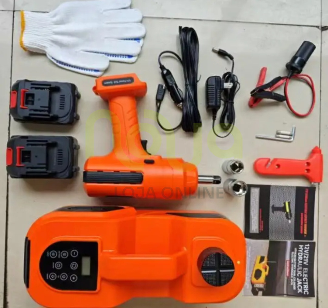 Conjunto completo do Macaco Eléctrico Multifunções com acessórios